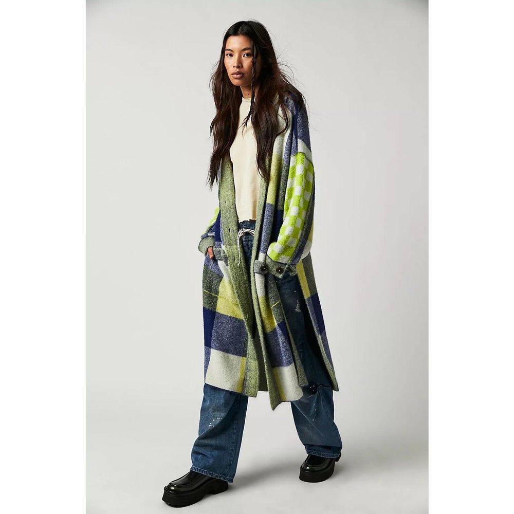 Free People South Bend Plaid Cardigan NWT